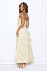 Gorgeous Temptation Strapless Maxi Dress Yellow