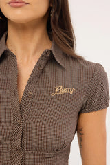 Rusty Missy May Mini Dress Java Plaid