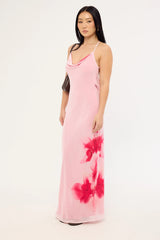 Luck & Trouble Magnolia Bloom Maxi Dress Pink Print