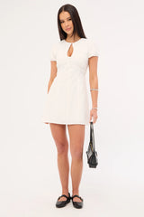Perfect Stranger Aurora Keyhole Mini Dress White