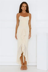 Shimmer In The Dark Mesh Maxi Dress Yellow