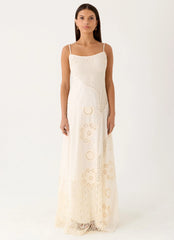 Fabienne Spliced Cotton Maxi Dress - Ivory