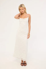 Luck & Trouble Celeste Lace Midi Dress White