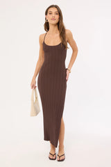 Perfect Stranger Lennon Knit Midi Dress Brown