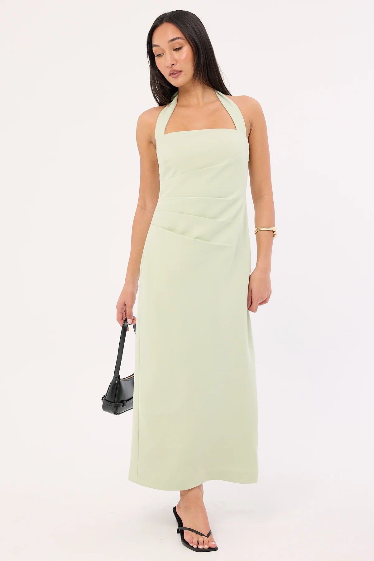 Perfect Stranger Lucette Halter Suiting Midi Dress Mint