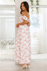Pink Fantasy Off The Shoulder Maxi Dress Pink