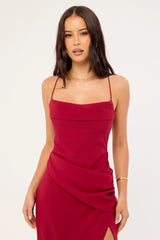 Perfect Stranger Saskia Chiffon Maxi Dress Raspberry