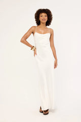 Luck & Trouble Alici Polka Maxi Dress White