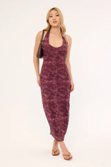Motel Datari Dress Tonal Paisley Plum
